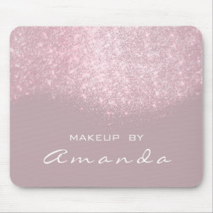 Tapis De Souris Blanc de rose de nom de maquillage de studio de