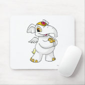 Tapis De Souris Blanc d'Elephante (Avec souris)