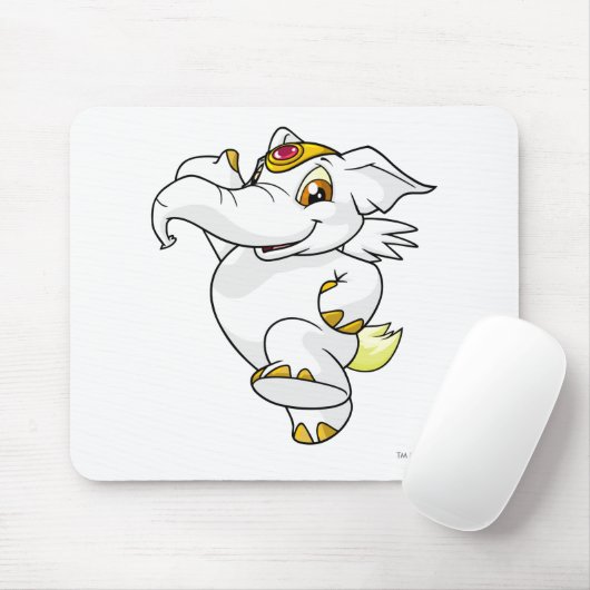 Tapis De Souris Blanc d'Elephante (Avec souris)