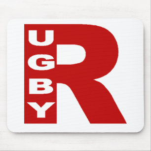 Tapis de souris blanc Design RUGBY