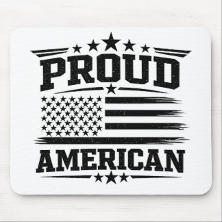 Tapis de souris blanc drapeau américain fier USA