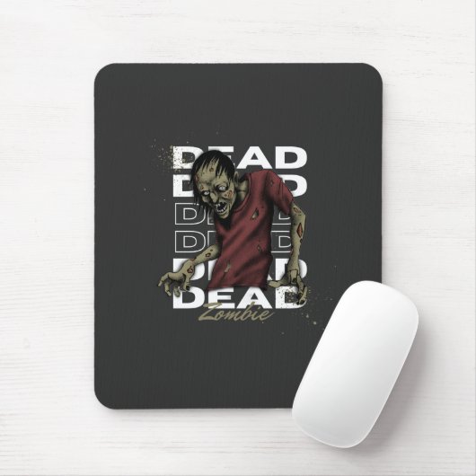 Tapis De Souris Blanc et Brown Zombie mort Mousepad (Avec souris)