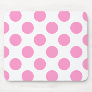 Tapis De Souris Blanc et rose à pois