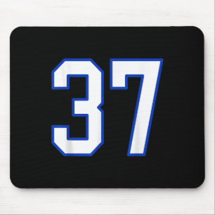 Tapis De Souris Blanc Et Royal Blue Numéro 37 Joueur Jersey Unifo