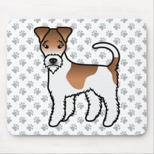 Tapis De Souris Blanc Et Tan Wire Fox Terrier Cute Dessin Chien