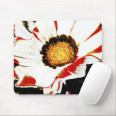 Tapis de souris blanc fleur rouge (Avec souris)
