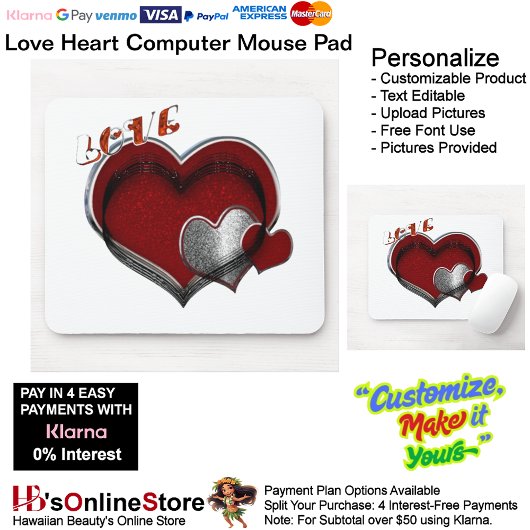Tapis de souris blanc Heart Magic