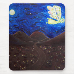 Tapis De Souris Blanc Lumière Gardien Angel Art Mousepads