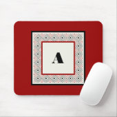 Tapis De Souris Blanc noir et vin personnalisé Mousepad moderne (Avec souris)