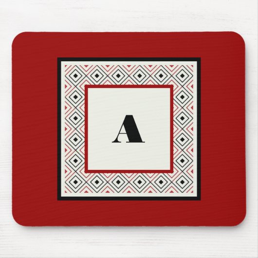 Tapis De Souris Blanc noir et vin personnalisé Mousepad moderne (Devant)