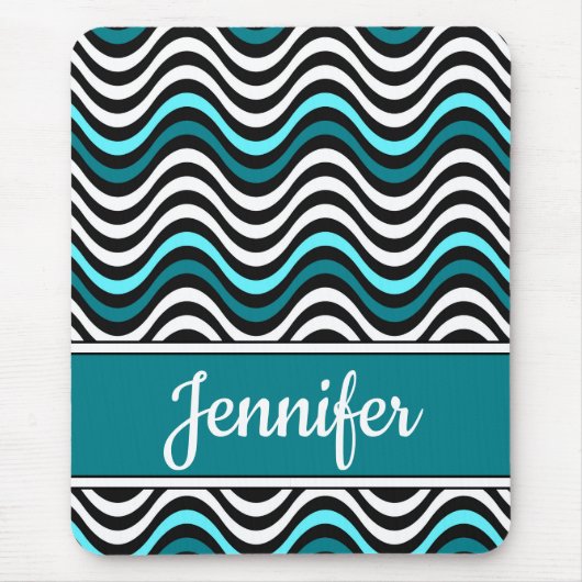 Tapis De Souris Blanc noir Turquoise Gras Gravité Gravité (Devant)