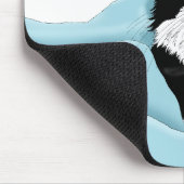 Tapis De Souris Blanc Noir Tuxedo Couvercles de chat Bleu Pink (Coin)