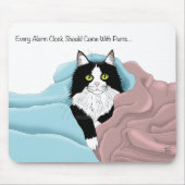 Tapis De Souris Blanc Noir Tuxedo Couvercles de chat Bleu Pink (Devant)