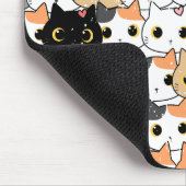 Tapis De Souris Blanc Orange Cute Chat Motif (Coin)