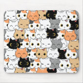 Tapis De Souris Blanc Orange Cute Chat Motif (Devant)
