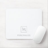 Tapis De Souris Blanc professionnel avec le nom gris simple de (Avec souris)