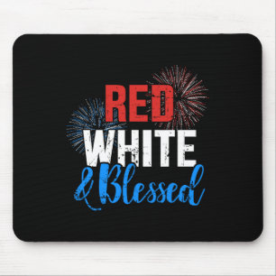 Tapis De Souris Blanc Rouge Béni Pour La Fête De L'Indépendance Le
