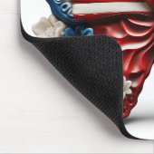 TAPIS DE SOURIS BLANC ROUGE BLEUE PATRIOTIQUE BOUTEILLE & FLEURS (Coin)