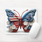 TAPIS DE SOURIS BLANC ROUGE BLEUE PATRIOTIQUE BOUTEILLE & FLEURS (Avec souris)