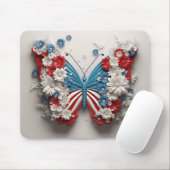TAPIS DE SOURIS BLANC ROUGE BLEUE PATRIOTIQUE BOUTEILLE & FLEURS (Avec souris)