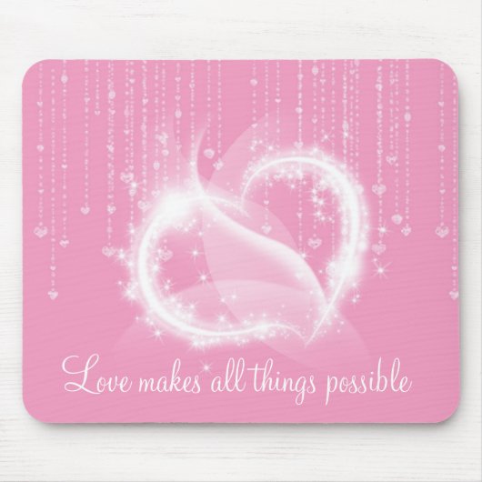 Tapis de souris blanc scintillant rose-clair de (Devant)