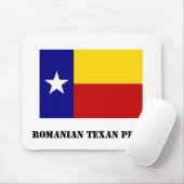 Tapis De Souris Blanc texan roumain Mousepad de fierté (Avec souris)