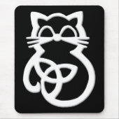 Tapis De Souris Blanc Trinity Knot Celtic Cat Mousepad (Devant)
