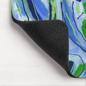 Tapis De Souris Blanc vert-bleu (Coin)