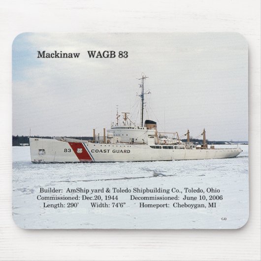 Tapis de souris blanc WAGB 83 Mackinaw (Devant)