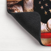 Tapis De Souris Blanche Drapeau Américain De Cerf, (Coin)