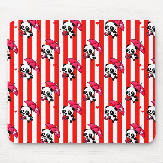 Tapis De Souris Blancs rouges mignons (Devant)