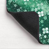 Tapis De Souris Blancs Trèfles Verts Chic & Points sur Fond Vert F (Coin)