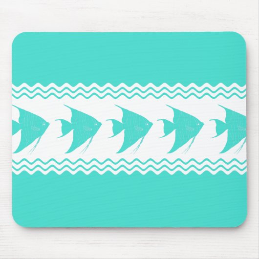 Tapis De Souris Blancs turquoise (Devant)