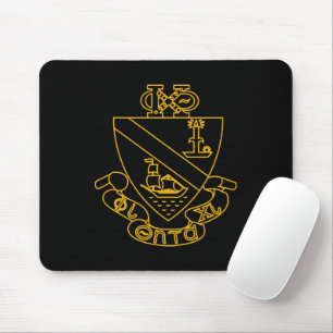 Tapis De Souris Blason de Phi Chi Theta Or et Noir