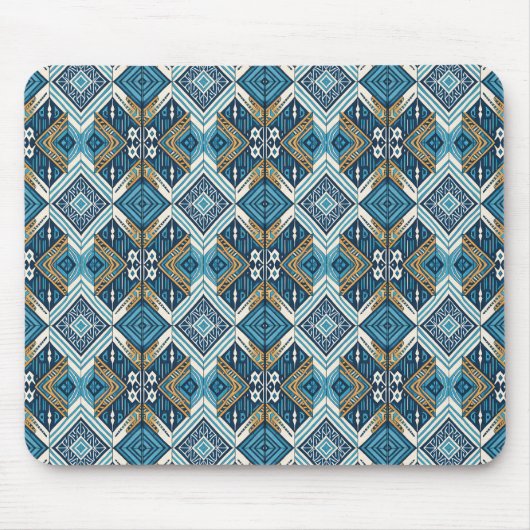 Tapis De Souris Blaue symetrisches Boho Muster 18583 b xl (Devant)