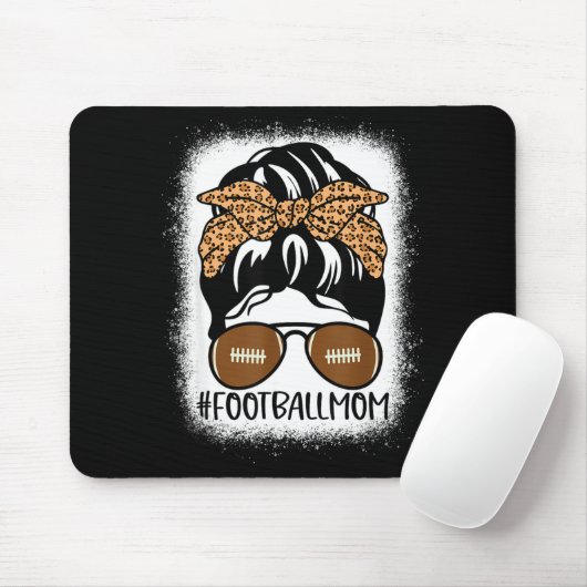 Tapis De Souris Bleached Football Mom Life With Leopard And Messy (Avec souris)