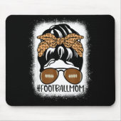 Tapis De Souris Bleached Football Mom Life With Leopard And Messy (Devant)