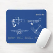 Tapis De Souris Bleriot XI - Dessins de plans de l'avion AD (Avec souris)