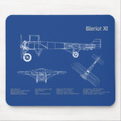 Tapis De Souris Bleriot XI - Dessins de plans de l'avion AD (Devant)