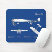 Tapis De Souris Bleriot XI - Plan de dessin plan d'avion ABD (Avec souris)