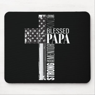 Tapis De Souris Blessed Papa American Drapeau Christian Religieux