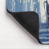 Tapis De Souris Bleu Abstrait et ivoire (Coin)