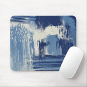 Tapis De Souris Bleu Abstrait et ivoire (Avec souris)