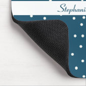 Tapis De Souris Bleu avec des points blancs Mousepad (Coin)