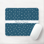 Tapis De Souris Bleu avec des points blancs Mousepad (Avec souris)