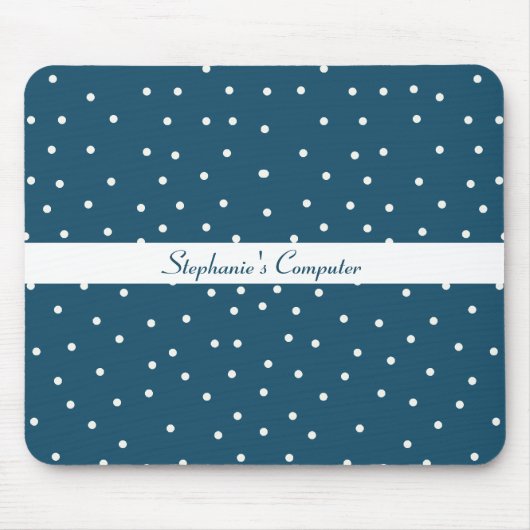 Tapis De Souris Bleu avec des points blancs Mousepad (Devant)