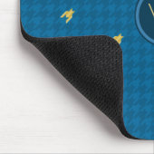 Tapis De Souris Bleu avec Houndstooth or Mousepad (Coin)