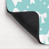 Tapis De Souris Bleu avec perles et vaches blanches Coquette (Coin)