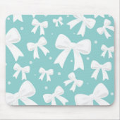 Tapis De Souris Bleu avec perles et vaches blanches Coquette (Devant)