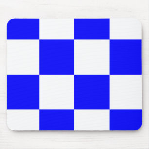 Tapis De Souris Bleu blanc À damiers Carré